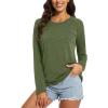 imageMAGCOMSEN Womens Long Sleeve Shirts UPF 50 Sun Protection Running Fishing Workout T ShirtsArmy Green