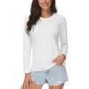 imageMAGCOMSEN Womens UPF 50 Long Sleeve Shirts SPF Sun Protection Atheltic Shirts Quick Dry Rash Guard Swim TopsWhite