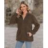 imageMAGCOMSEN Women Sherpa Jacket Full Zip Fuzzy Teddy Coat with Pockets Fleece Lined Warm Winter Casual OutfitsBrown