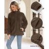 imageMAGCOMSEN Women Sherpa Jacket Full Zip Fuzzy Teddy Coat with Pockets Fleece Lined Warm Winter Casual OutfitsBrown