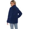 imageMAGCOMSEN Women Sherpa Jacket Full Zip Fuzzy Teddy Coat with Pockets Fleece Lined Warm Winter Casual OutfitsDark Blue