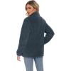 imageMAGCOMSEN Women Sherpa Jacket Full Zip Fuzzy Teddy Coat with Pockets Fleece Lined Warm Winter Casual OutfitsDark Grey