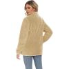 imageMAGCOMSEN Women Sherpa Jacket Full Zip Fuzzy Teddy Coat with Pockets Fleece Lined Warm Winter Casual OutfitsKhaki