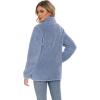 imageMAGCOMSEN Women Sherpa Jacket Full Zip Fuzzy Teddy Coat with Pockets Fleece Lined Warm Winter Casual OutfitsLight Grey