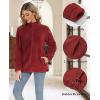 imageMAGCOMSEN Women Sherpa Jacket Full Zip Fuzzy Teddy Coat with Pockets Fleece Lined Warm Winter Casual OutfitsOrange Red