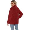 imageMAGCOMSEN Women Sherpa Jacket Full Zip Fuzzy Teddy Coat with Pockets Fleece Lined Warm Winter Casual OutfitsOrange Red