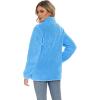 imageMAGCOMSEN Women Sherpa Jacket Full Zip Fuzzy Teddy Coat with Pockets Fleece Lined Warm Winter Casual OutfitsSky Blue