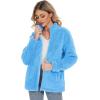 imageMAGCOMSEN Women Sherpa Jacket Full Zip Fuzzy Teddy Coat with Pockets Fleece Lined Warm Winter Casual OutfitsSky Blue