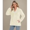 imageMAGCOMSEN Women Sherpa Jacket Full Zip Fuzzy Teddy Coat with Pockets Fleece Lined Warm Winter Casual OutfitsWhite