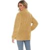imageMAGCOMSEN Women Sherpa Jacket Full Zip Fuzzy Teddy Coat with Pockets Fleece Lined Warm Winter Casual OutfitsYellow