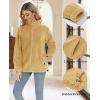 imageMAGCOMSEN Women Sherpa Jacket Full Zip Fuzzy Teddy Coat with Pockets Fleece Lined Warm Winter Casual OutfitsYellow