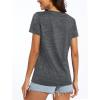 imageMAGCOMSEN Womens V Neck Workout Shirts Short Sleeve Moisture Wicking Yoga TShirts Quick Dry Athletic TopsDark Grey