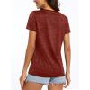 imageMAGCOMSEN Womens V Neck Workout Shirts Short Sleeve Moisture Wicking Yoga TShirts Quick Dry Athletic TopsDark Orange