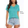 imageMAGCOMSEN Womens V Neck Workout Shirts Short Sleeve Moisture Wicking Yoga TShirts Quick Dry Athletic TopsLight Green