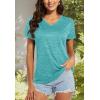 imageMAGCOMSEN Womens V Neck Workout Shirts Short Sleeve Moisture Wicking Yoga TShirts Quick Dry Athletic TopsLight Green