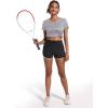 imageMAGCOMSEN Womens V Neck Workout Shirts Short Sleeve Moisture Wicking Yoga TShirts Quick Dry Athletic TopsLight Grey