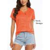 imageMAGCOMSEN Womens V Neck Workout Shirts Short Sleeve Moisture Wicking Yoga TShirts Quick Dry Athletic TopsOrange