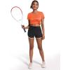 imageMAGCOMSEN Womens V Neck Workout Shirts Short Sleeve Moisture Wicking Yoga TShirts Quick Dry Athletic TopsOrange