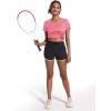 imageMAGCOMSEN Womens V Neck Workout Shirts Short Sleeve Moisture Wicking Yoga TShirts Quick Dry Athletic TopsPink