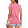 imageMAGCOMSEN Womens V Neck Workout Shirts Short Sleeve Moisture Wicking Yoga TShirts Quick Dry Athletic TopsPink