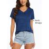 imageMAGCOMSEN Womens V Neck Workout Shirts Short Sleeve Moisture Wicking Yoga TShirts Quick Dry Athletic TopsRoyal Blue