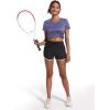 imageMAGCOMSEN Womens V Neck Workout Shirts Short Sleeve Moisture Wicking Yoga TShirts Quick Dry Athletic TopsViolet