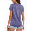 imageMAGCOMSEN Womens V Neck Workout Shirts Short Sleeve Moisture Wicking Yoga TShirts Quick Dry Athletic TopsViolet