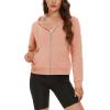 imageMAGCOMSEN Womens Cropped Hoodie Sweatshirt Fleece Lined Full Zip Up Jacket With PocketsApricot