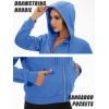 imageMAGCOMSEN Womens Cropped Hoodie Sweatshirt Fleece Lined Full Zip Up Jacket With PocketsAzure