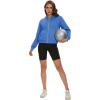imageMAGCOMSEN Womens Cropped Hoodie Sweatshirt Fleece Lined Full Zip Up Jacket With PocketsAzure