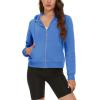 imageMAGCOMSEN Womens Cropped Hoodie Sweatshirt Fleece Lined Full Zip Up Jacket With PocketsAzure