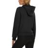imageMAGCOMSEN Womens Cropped Hoodie Sweatshirt Fleece Lined Full Zip Up Jacket With PocketsBlack