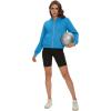 imageMAGCOMSEN Womens Cropped Hoodie Sweatshirt Fleece Lined Full Zip Up Jacket With PocketsBright Blue