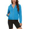 imageMAGCOMSEN Womens Cropped Hoodie Sweatshirt Fleece Lined Full Zip Up Jacket With PocketsBright Blue