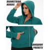 imageMAGCOMSEN Womens Cropped Hoodie Sweatshirt Fleece Lined Full Zip Up Jacket With PocketsEmerald Green