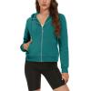 imageMAGCOMSEN Womens Cropped Hoodie Sweatshirt Fleece Lined Full Zip Up Jacket With PocketsEmerald Green