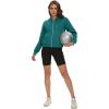 imageMAGCOMSEN Womens Cropped Hoodie Sweatshirt Fleece Lined Full Zip Up Jacket With PocketsEmerald Green