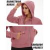 imageMAGCOMSEN Womens Cropped Hoodie Sweatshirt Fleece Lined Full Zip Up Jacket With PocketsGrey Pink