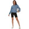 imageMAGCOMSEN Womens Cropped Hoodie Sweatshirt Fleece Lined Full Zip Up Jacket With PocketsHaze Blue