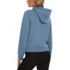 imageMAGCOMSEN Womens Cropped Hoodie Sweatshirt Fleece Lined Full Zip Up Jacket With PocketsHaze Blue