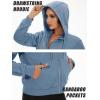 imageMAGCOMSEN Womens Cropped Hoodie Sweatshirt Fleece Lined Full Zip Up Jacket With PocketsHaze Blue
