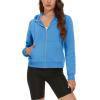imageMAGCOMSEN Womens Cropped Hoodie Sweatshirt Fleece Lined Full Zip Up Jacket With PocketsIce Blue