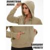 imageMAGCOMSEN Womens Cropped Hoodie Sweatshirt Fleece Lined Full Zip Up Jacket With PocketsKhaki