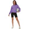 imageMAGCOMSEN Womens Cropped Hoodie Sweatshirt Fleece Lined Full Zip Up Jacket With PocketsLight Purple
