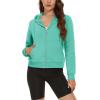 imageMAGCOMSEN Womens Cropped Hoodie Sweatshirt Fleece Lined Full Zip Up Jacket With PocketsMint Green