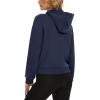 imageMAGCOMSEN Womens Cropped Hoodie Sweatshirt Fleece Lined Full Zip Up Jacket With PocketsNavy