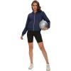 imageMAGCOMSEN Womens Cropped Hoodie Sweatshirt Fleece Lined Full Zip Up Jacket With PocketsNavy
