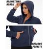 imageMAGCOMSEN Womens Cropped Hoodie Sweatshirt Fleece Lined Full Zip Up Jacket With PocketsNavy