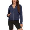 imageMAGCOMSEN Womens Cropped Hoodie Sweatshirt Fleece Lined Full Zip Up Jacket With PocketsNavy