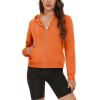 imageMAGCOMSEN Womens Cropped Hoodie Sweatshirt Fleece Lined Full Zip Up Jacket With PocketsOrange